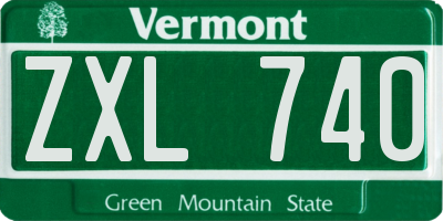 VT license plate ZXL740