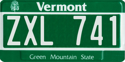 VT license plate ZXL741