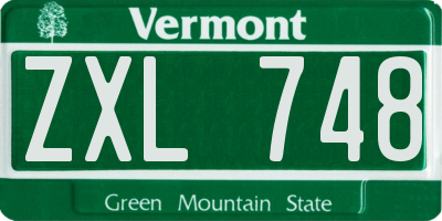 VT license plate ZXL748