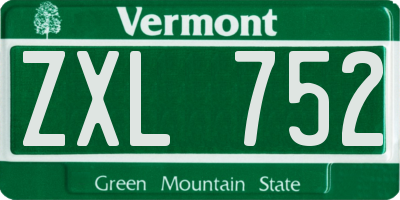 VT license plate ZXL752