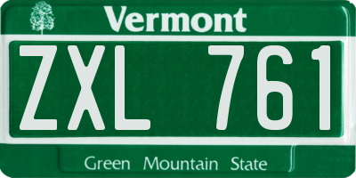 VT license plate ZXL761