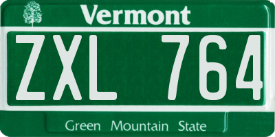 VT license plate ZXL764