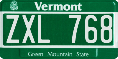 VT license plate ZXL768