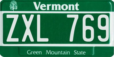 VT license plate ZXL769