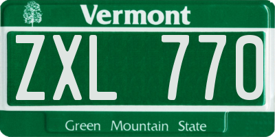 VT license plate ZXL770