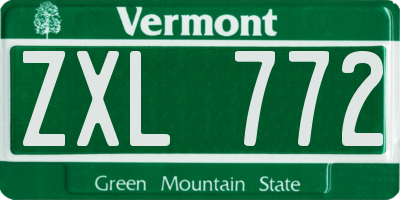 VT license plate ZXL772