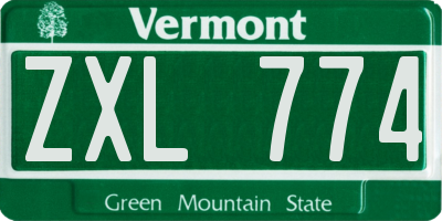 VT license plate ZXL774