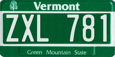 VT license plate ZXL781
