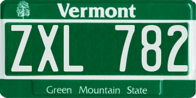 VT license plate ZXL782