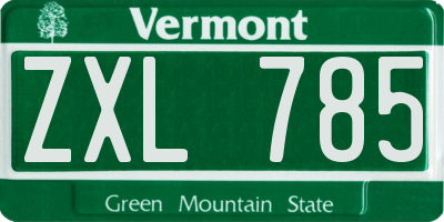 VT license plate ZXL785