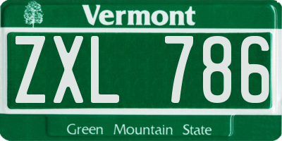 VT license plate ZXL786