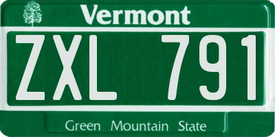 VT license plate ZXL791