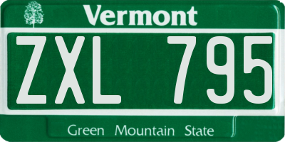 VT license plate ZXL795