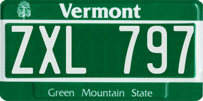 VT license plate ZXL797