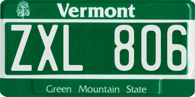 VT license plate ZXL806