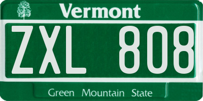 VT license plate ZXL808