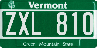 VT license plate ZXL810