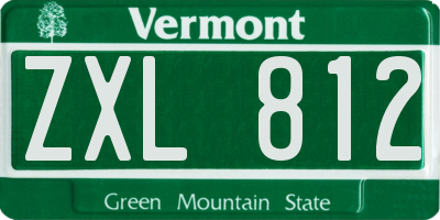 VT license plate ZXL812