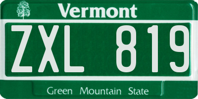 VT license plate ZXL819