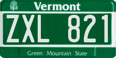 VT license plate ZXL821