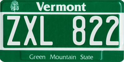 VT license plate ZXL822