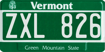 VT license plate ZXL826