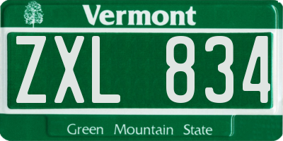 VT license plate ZXL834