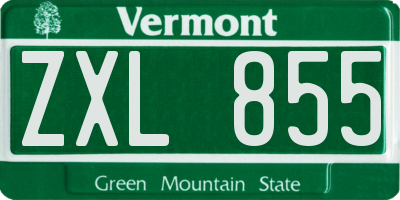VT license plate ZXL855