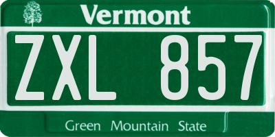 VT license plate ZXL857