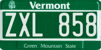 VT license plate ZXL858