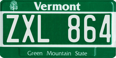 VT license plate ZXL864