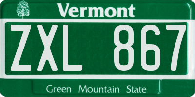 VT license plate ZXL867