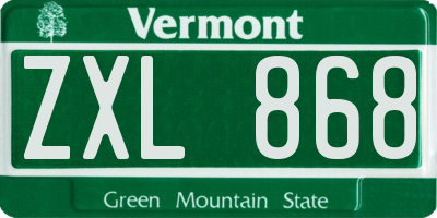 VT license plate ZXL868