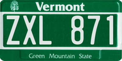 VT license plate ZXL871