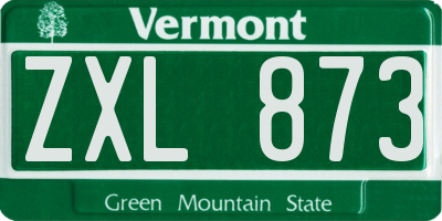VT license plate ZXL873