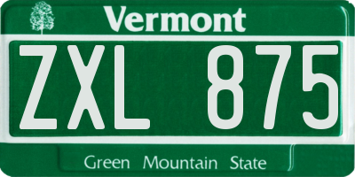 VT license plate ZXL875