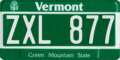 VT license plate ZXL877
