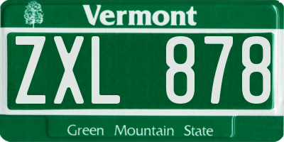 VT license plate ZXL878