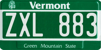 VT license plate ZXL883