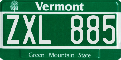 VT license plate ZXL885