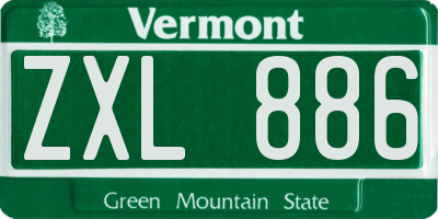 VT license plate ZXL886