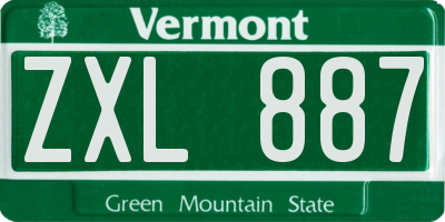 VT license plate ZXL887