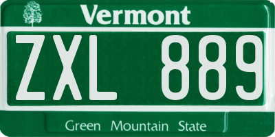 VT license plate ZXL889