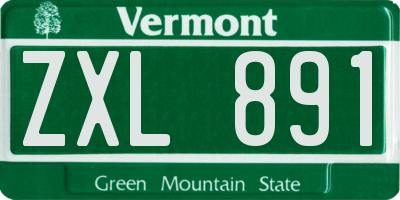 VT license plate ZXL891