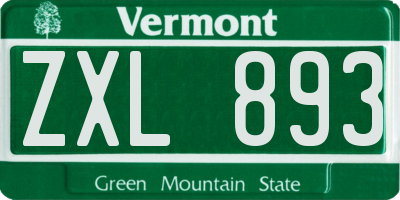 VT license plate ZXL893
