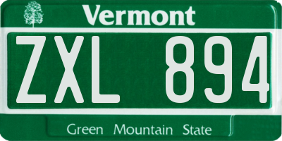 VT license plate ZXL894