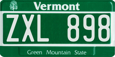 VT license plate ZXL898