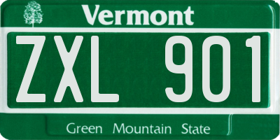 VT license plate ZXL901