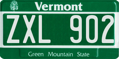 VT license plate ZXL902
