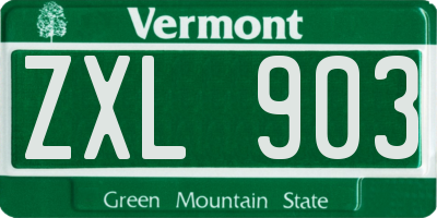 VT license plate ZXL903